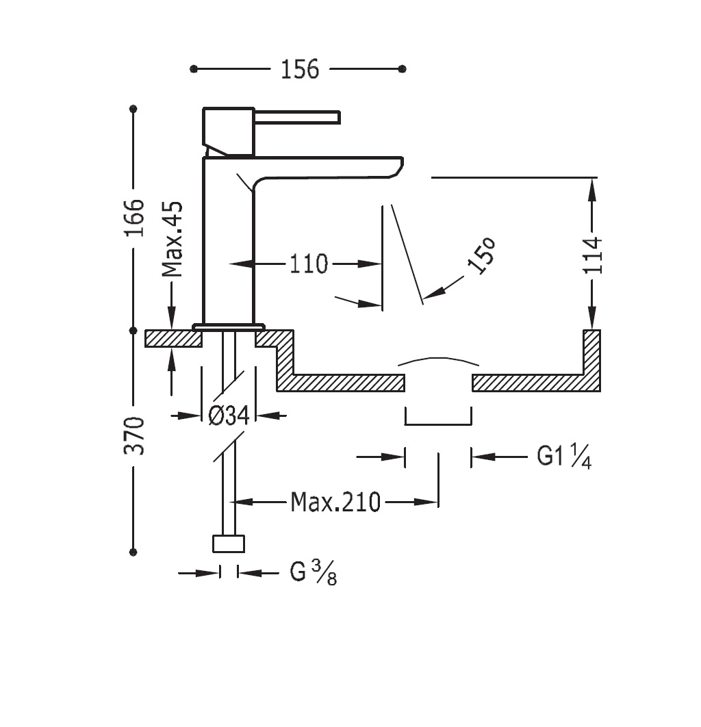 Змішувач для умивальника Hansgrohe Metris 06210303