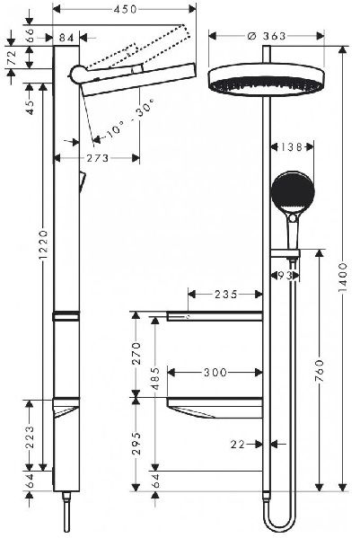 Душевая система Rainfinity Showerpipe 360 1jet, хром 26842000