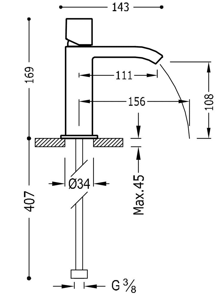 Смесители для раковины Tres Cuadro 611002