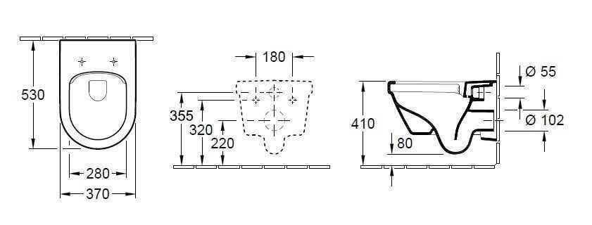 Унітаз підвісний Villeroy and Boch Architectura (без зливного краю) 5684R0T2