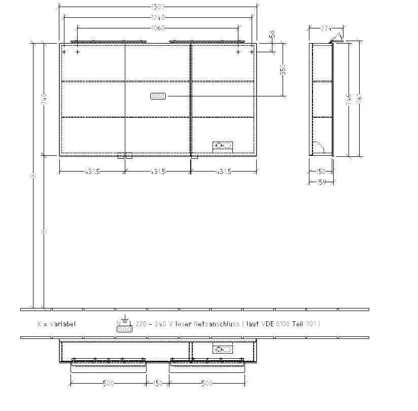Зеркальный шкафчик My view one Villeroy & Boch A4411300