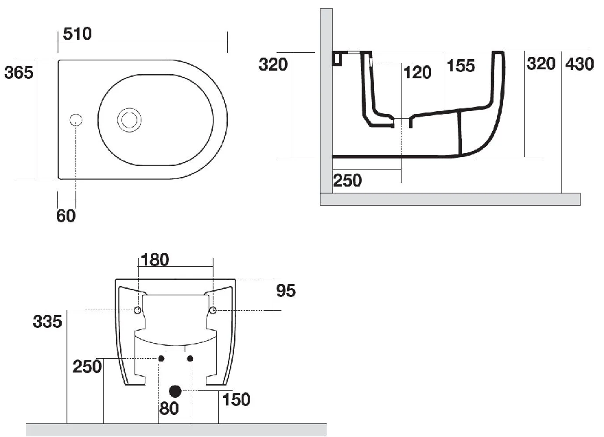 Біде підвісне AXA Glomp 0202012