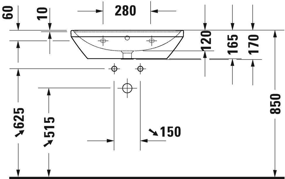 Умывальник Duravit D-Neo 2366650000