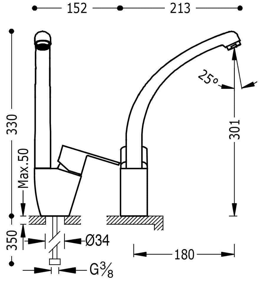 Смеситель на кухню BM - Tres 01744001
