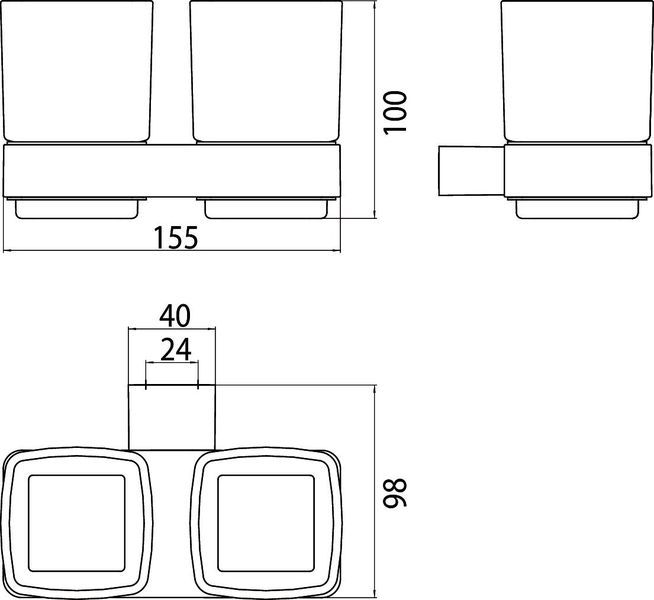 Стакан двойной подвесной  Loft Emco 0525 001 00