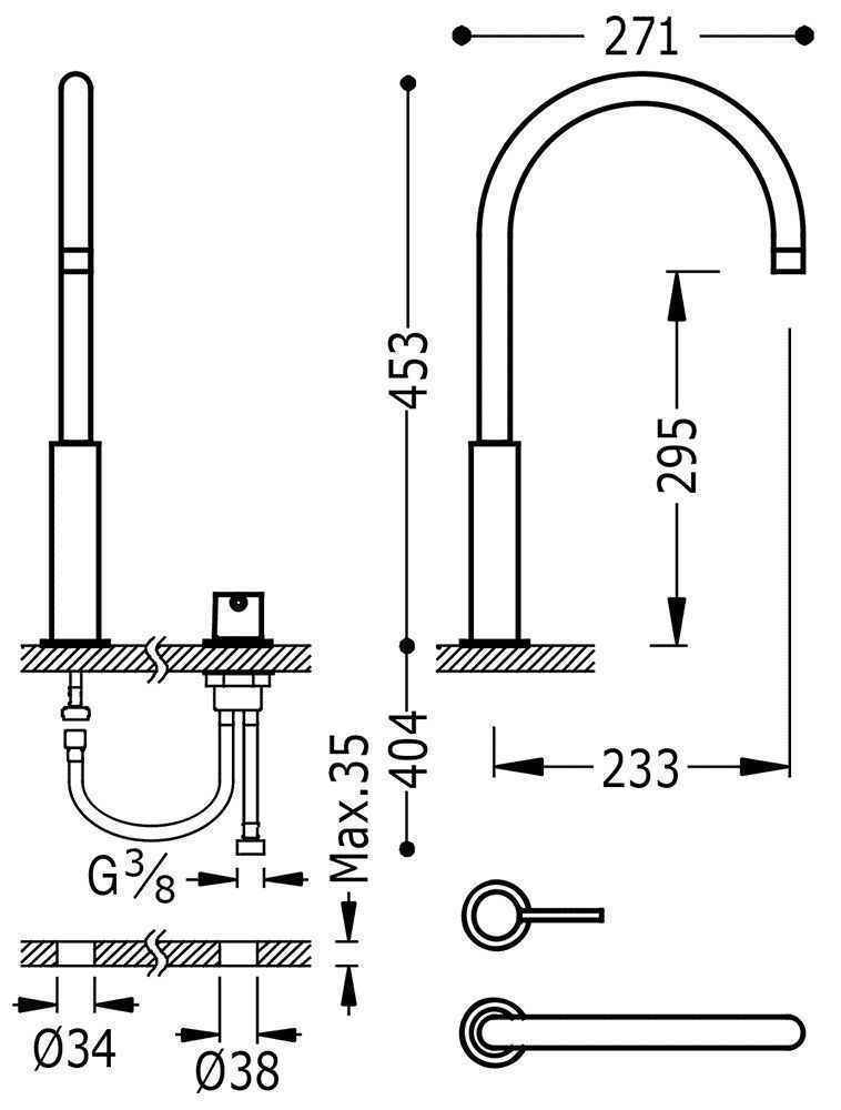 Змішувачі для раковини Tres Study 26110502OM