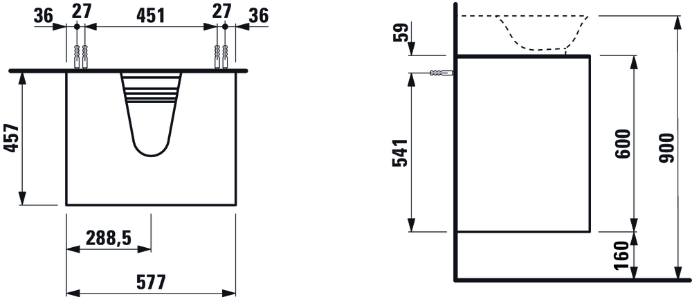 Тумба под умывальник Laufen The New Classic H4060040856311