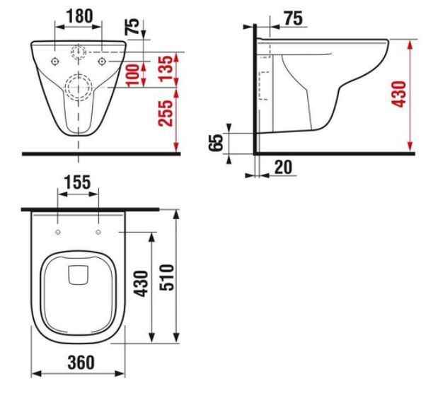 Jika Deep Унітаз підвісний безобідковий з сидінням Soft Close H820614H893611
