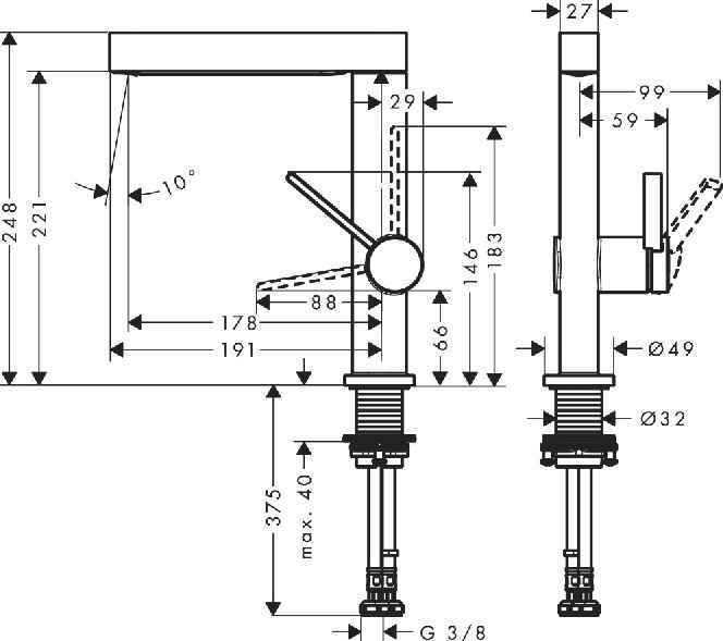Смесители для раковины Hansgrohe Finoris 76060670