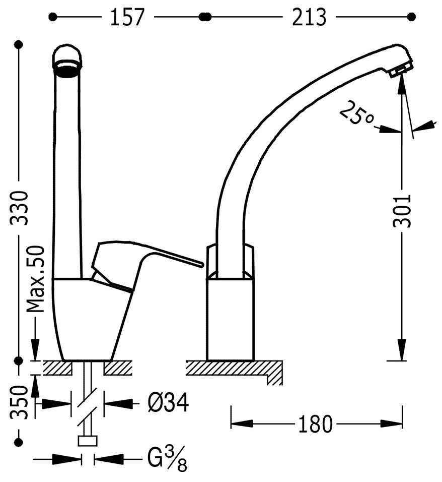 Змішувач на кухню K - Tres 06944001