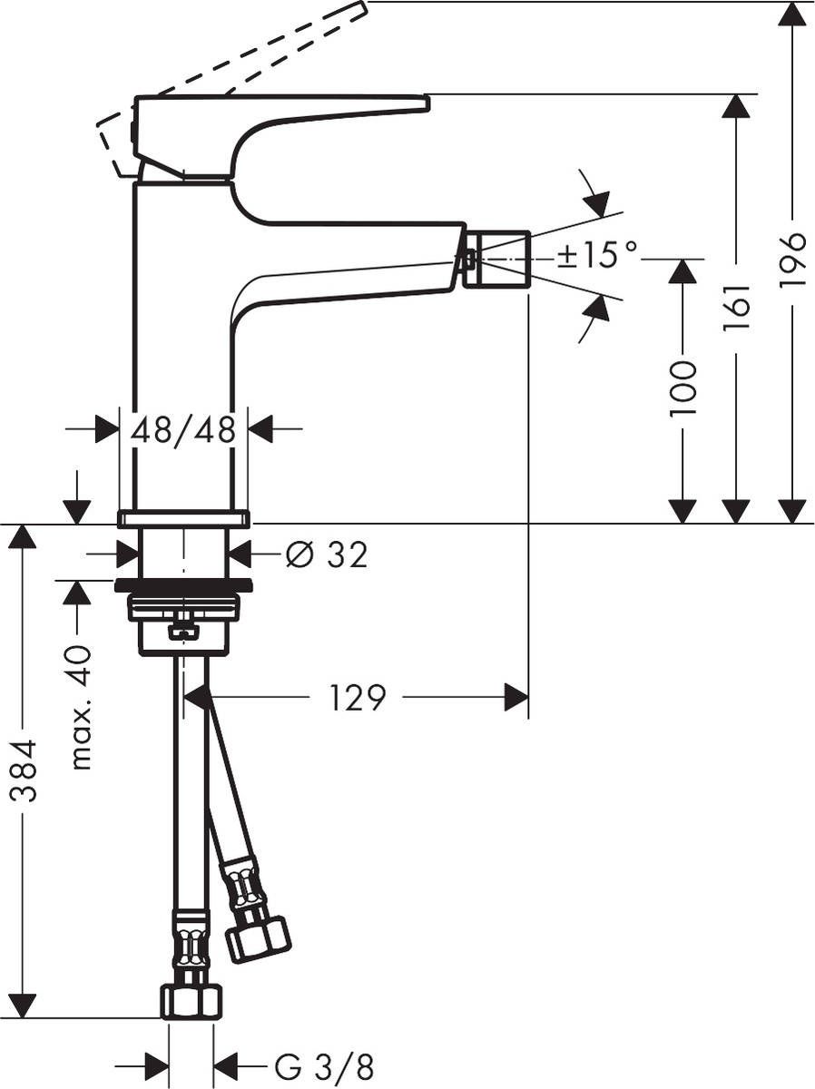 Смеситель для биде Hansgrohe Metropol 32520000