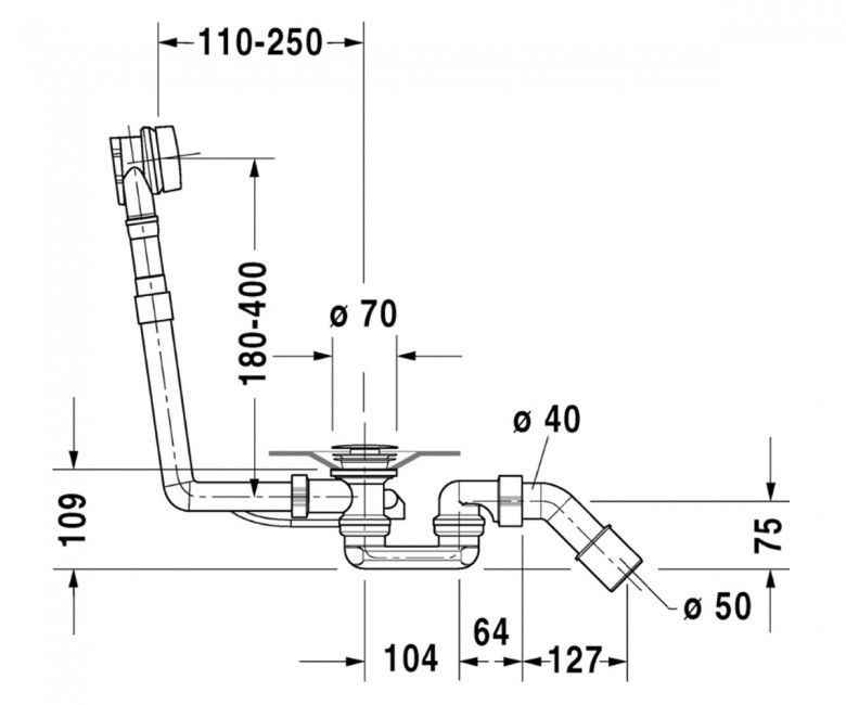 Слив-перелив для ванної DURAVIT STARCK 790285000001000