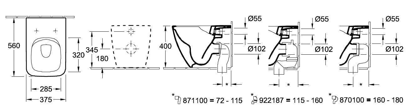 Унитаз напольный Villeroy and Boch Venticello 4613R0RW