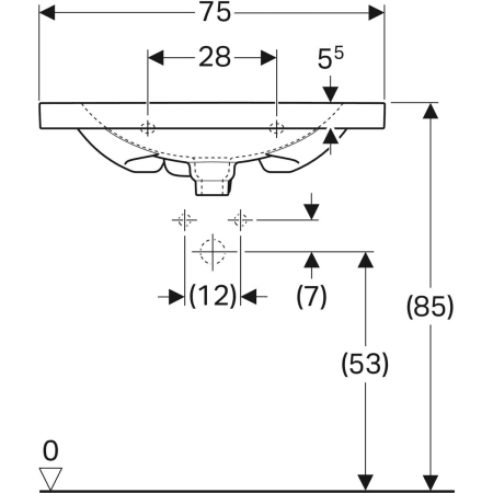 Умивальник підвісний Geberit Acanto 500.630.01.2