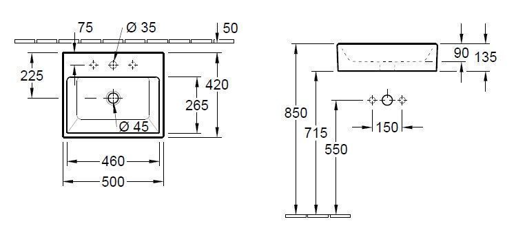 Раковина на столешницу Villeroy and Boch Memento 513550R2