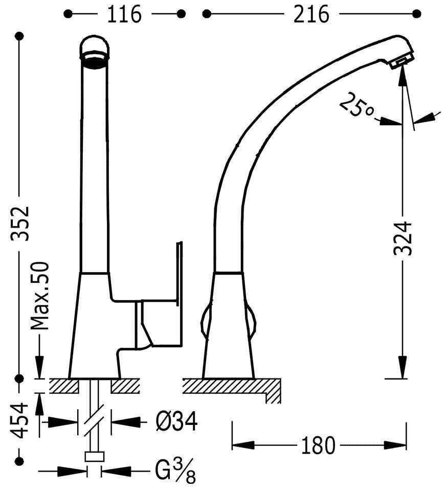 Змішувач на кухню BM - Tres 01744702