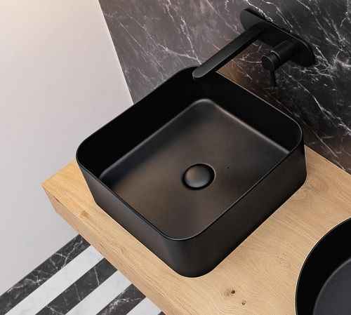 Mate Раковина квадратна на стільницю  40х40 см, чорний матовий 7810007