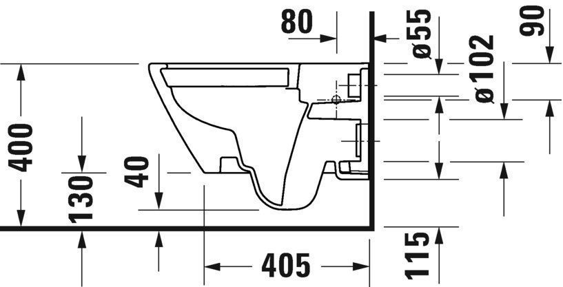 Унитаз подвесной Duravit D-Neo (Rimless) 2577092000