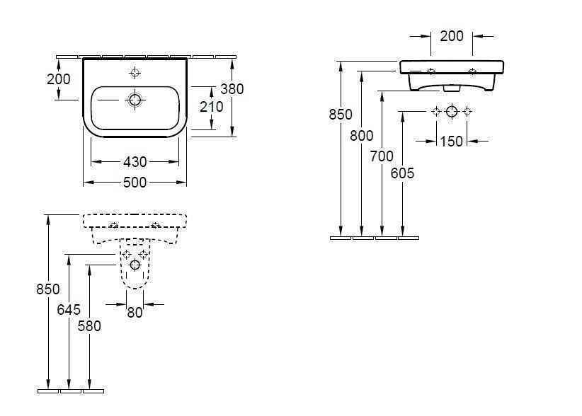 Підвісний умивальник Villeroy and Boch Architectura 437350R1