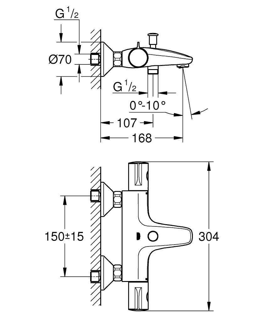Термостат для душа Crohe Grohtherm 800 34576000