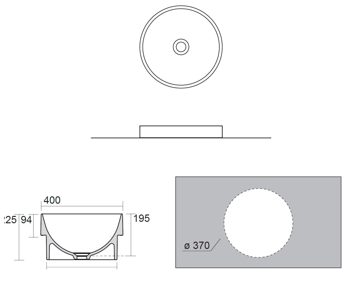Раковина в столешницу DP AXA 8420012
