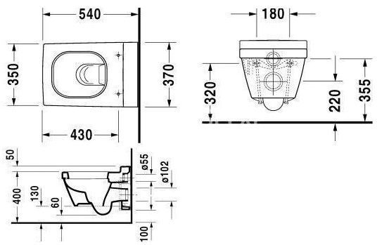 Унитаз Duravit 2nd floor подвесной (2205090000) 2205090000