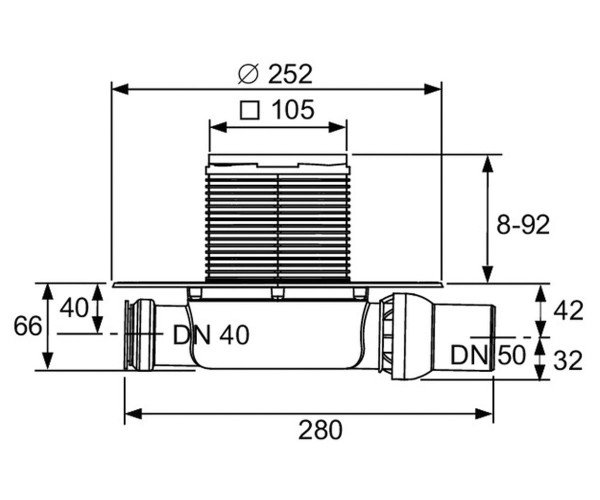 Трап низкий горизонтальный