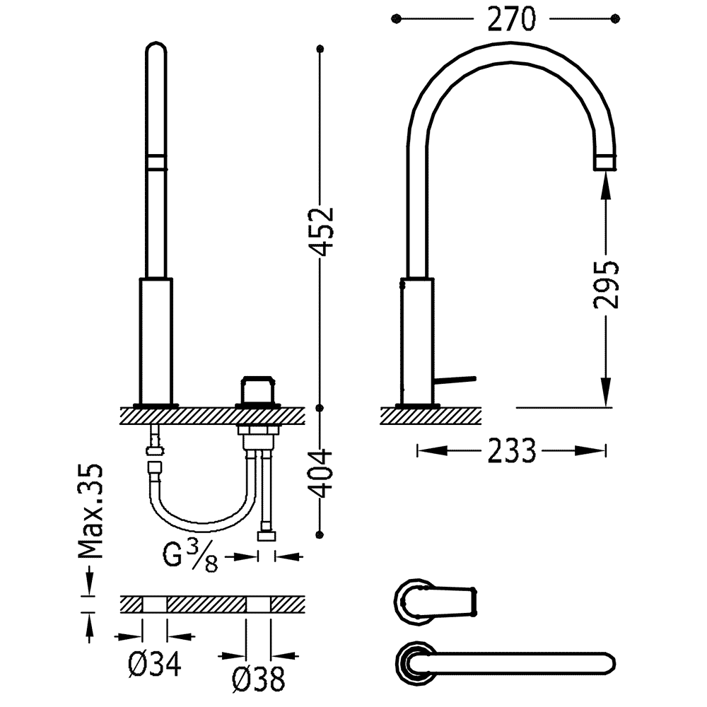 Смесители для раковины Tres Project 21110502AC