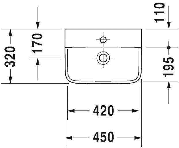 Умывальник Duravit P3 Comforts 0716450060