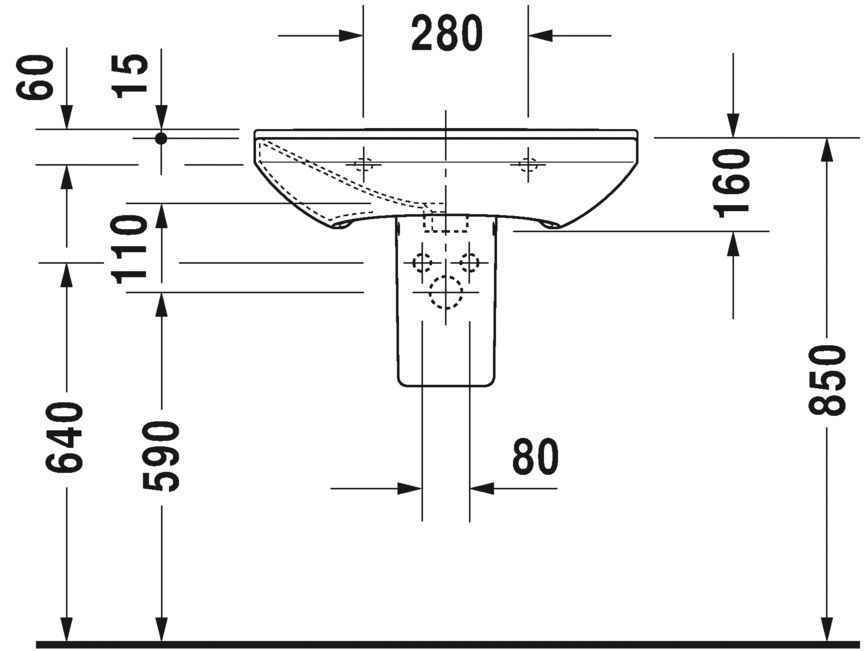 Умивальник Duravit P3 Comforts 2331650000
