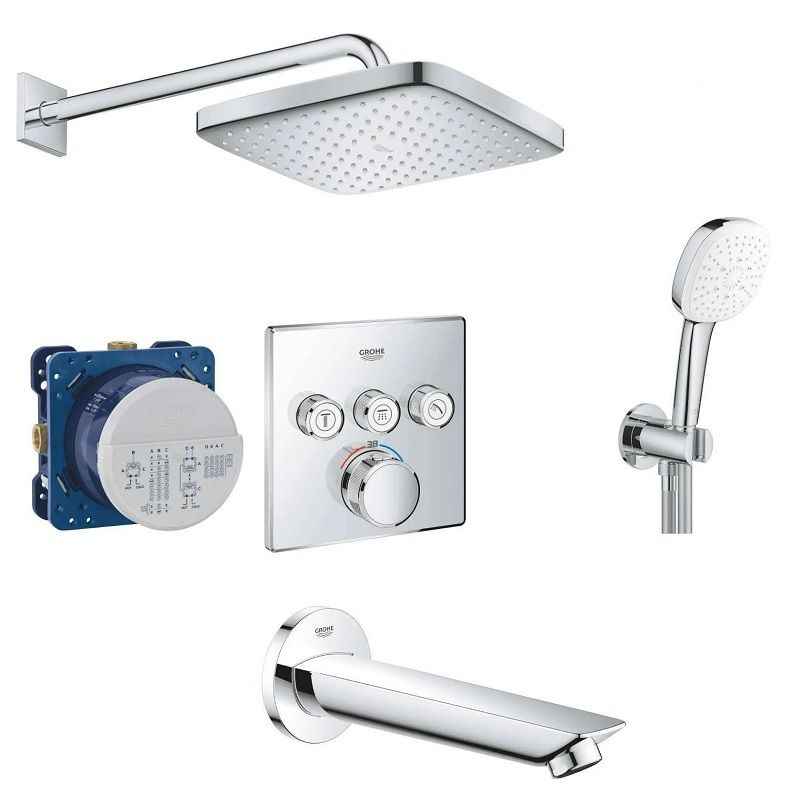 Grohtherm SmartControl New Tempesta 250 Душовий комплект прихованого монтажу з термостатом, хром(ФН) UA26415SC6