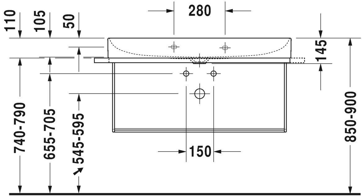 Умывальник Duravit DuraSquare 2353100044