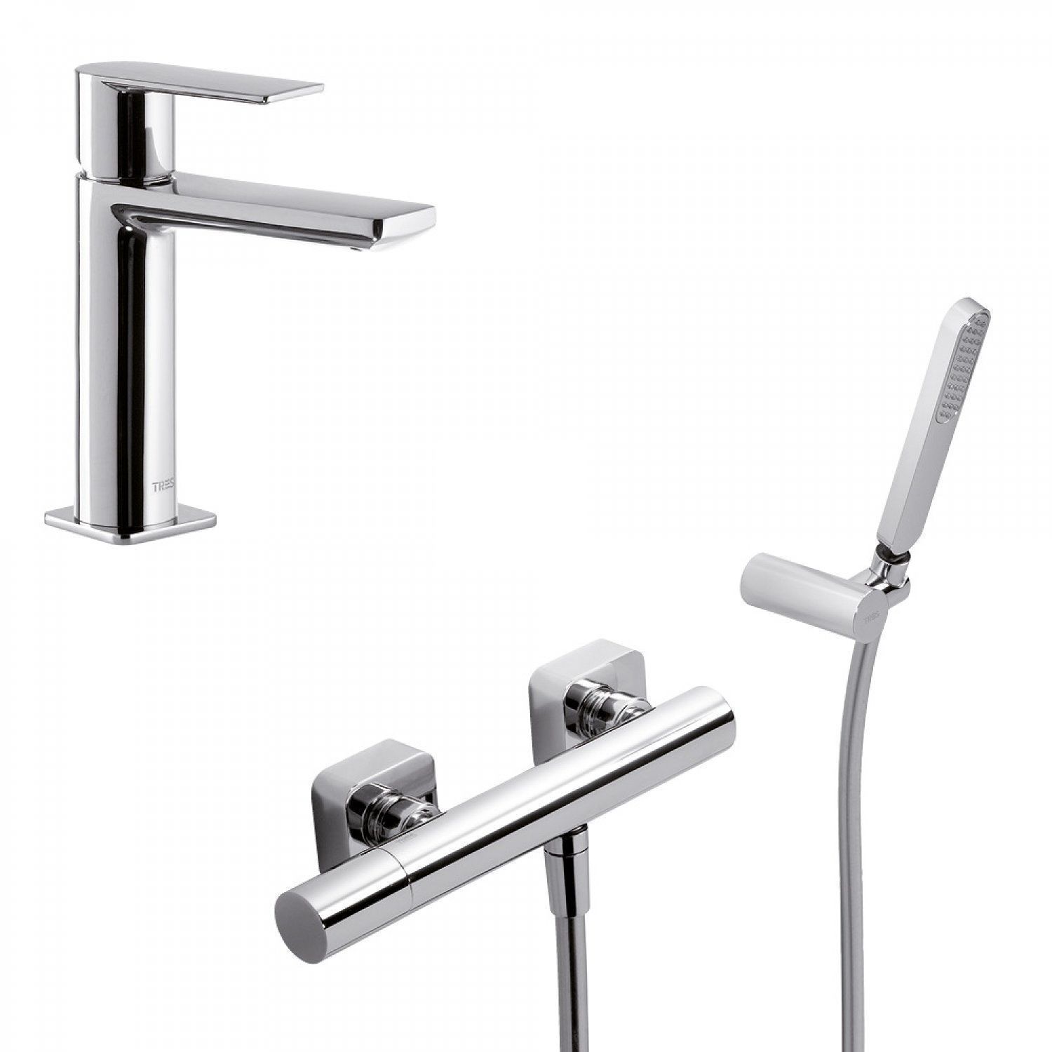 Набор: Смесители с термостатом и душевым набором  Loft Tres 20079101