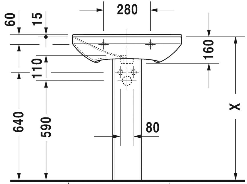 Умывальник Duravit P3 Comforts 2331650000