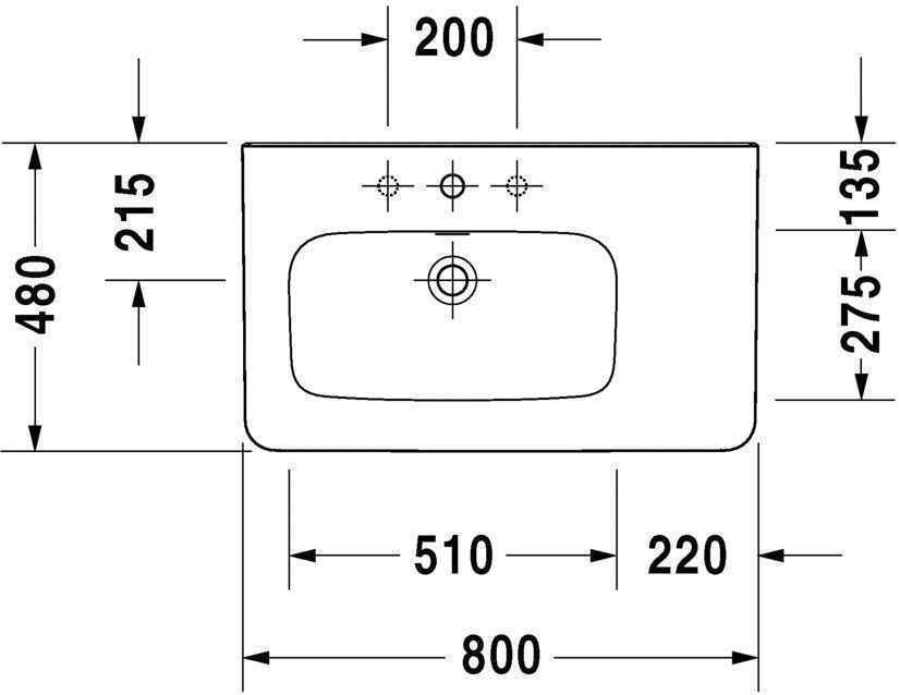 Умивальник Duravit DuraStyle (асиметричний) 2325800000