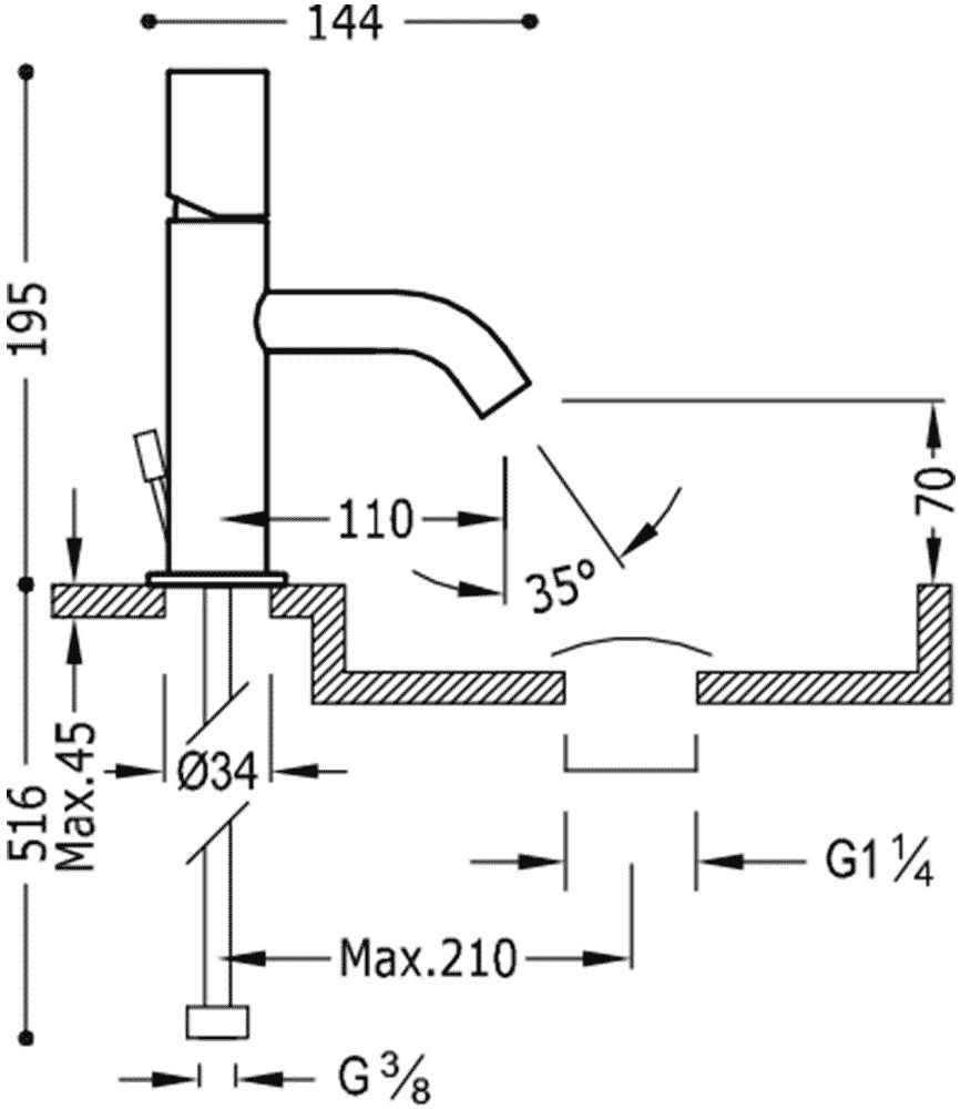 Змішувачі для раковини Tres Study 26190301D