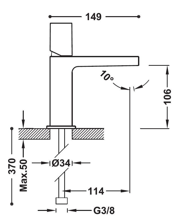 Смеситель на раковину Tres Project 21110302AC