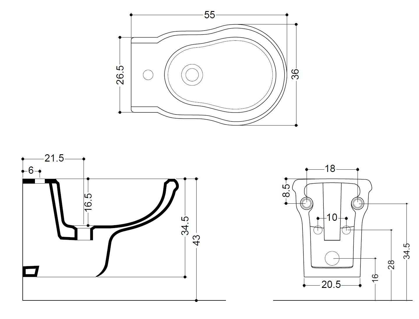 Біде підвісне AXA Contea 0607001