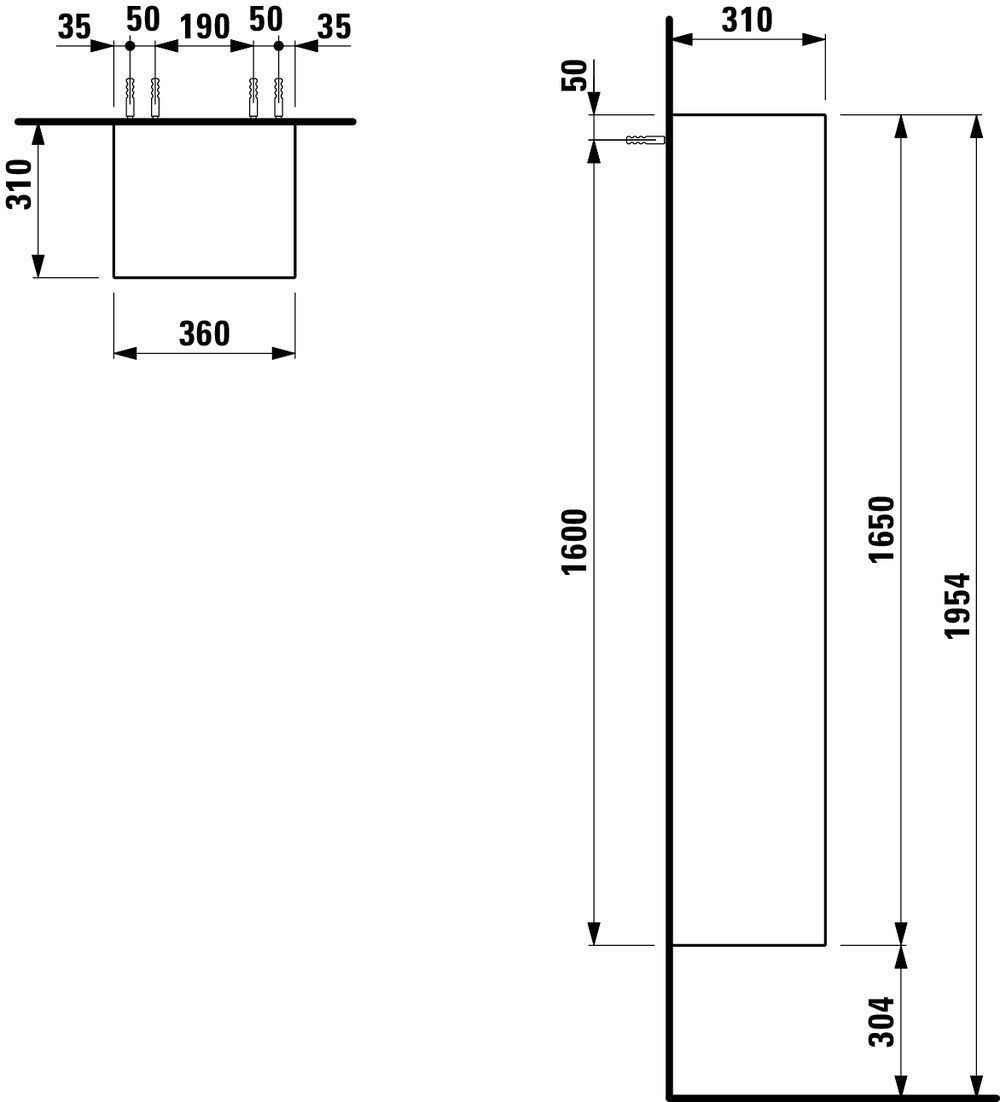 Пенал Laufen Palomba H4067511802201