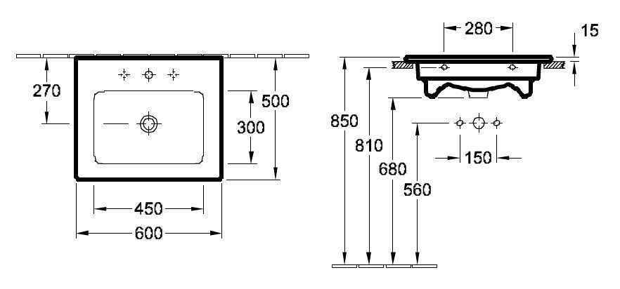 Підвісний умивальник Villeroy and Boch Venticello 4124G6R1