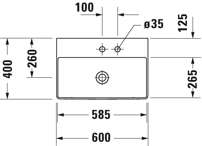 Умывальник Duravit DuraSquarе 2356600014