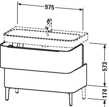 Тумба Happy D.2 Duravit 975 x 480 мм (без раковины) H2637407575