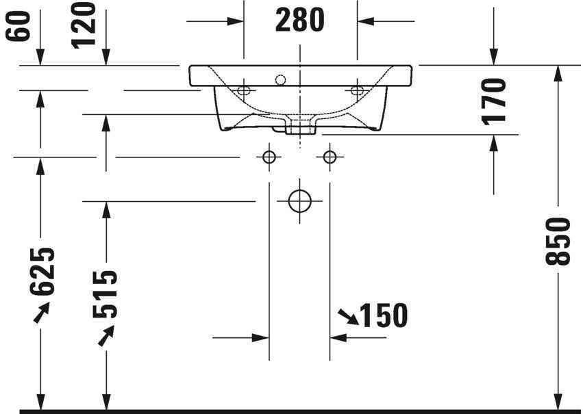 Умивальник Duravit DuraStyle 2337550030