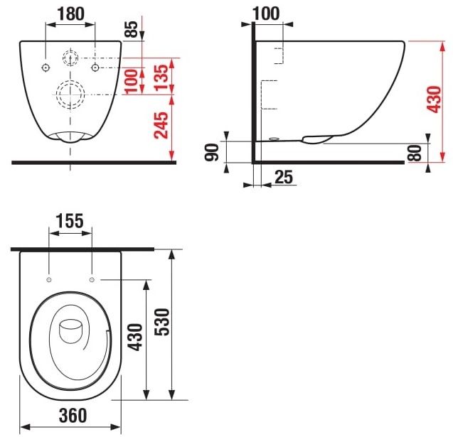 Mio Унитаз подвесной, Rimless 530х360мм+сиденье с крышкой SoftClose H8667140000001