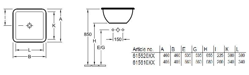 Раковина встраиваемая в столешницу Villeroy and Boch Loop&Friends 615610R3