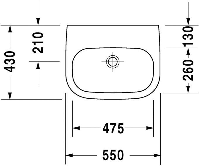 Умывальник Duravit D-Code (медицинский) 23115500702