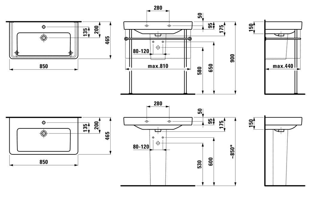 Умывальник Laufen PRO S H8139650001041 H8139650001041