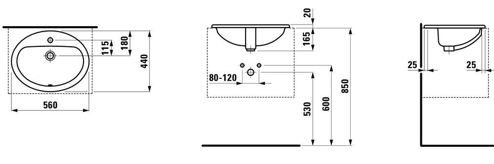 Умывальник Laufen PRO B H8139510001041