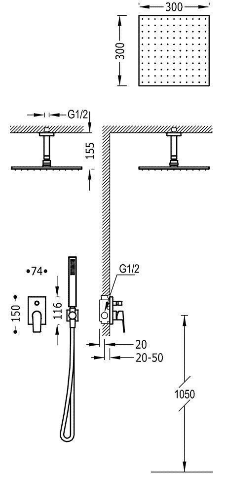 Душевая система Tres Project 21118080OM