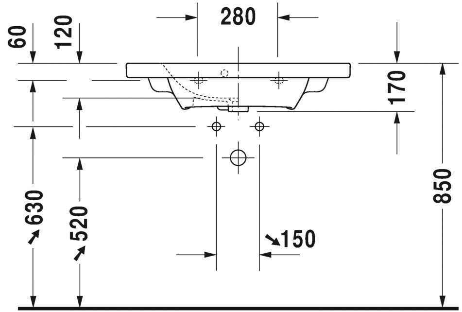 Умивальник Duravit DuraStyle 2337780000